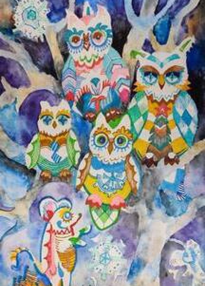 Зимняя сказка. Выставка детских рисунков